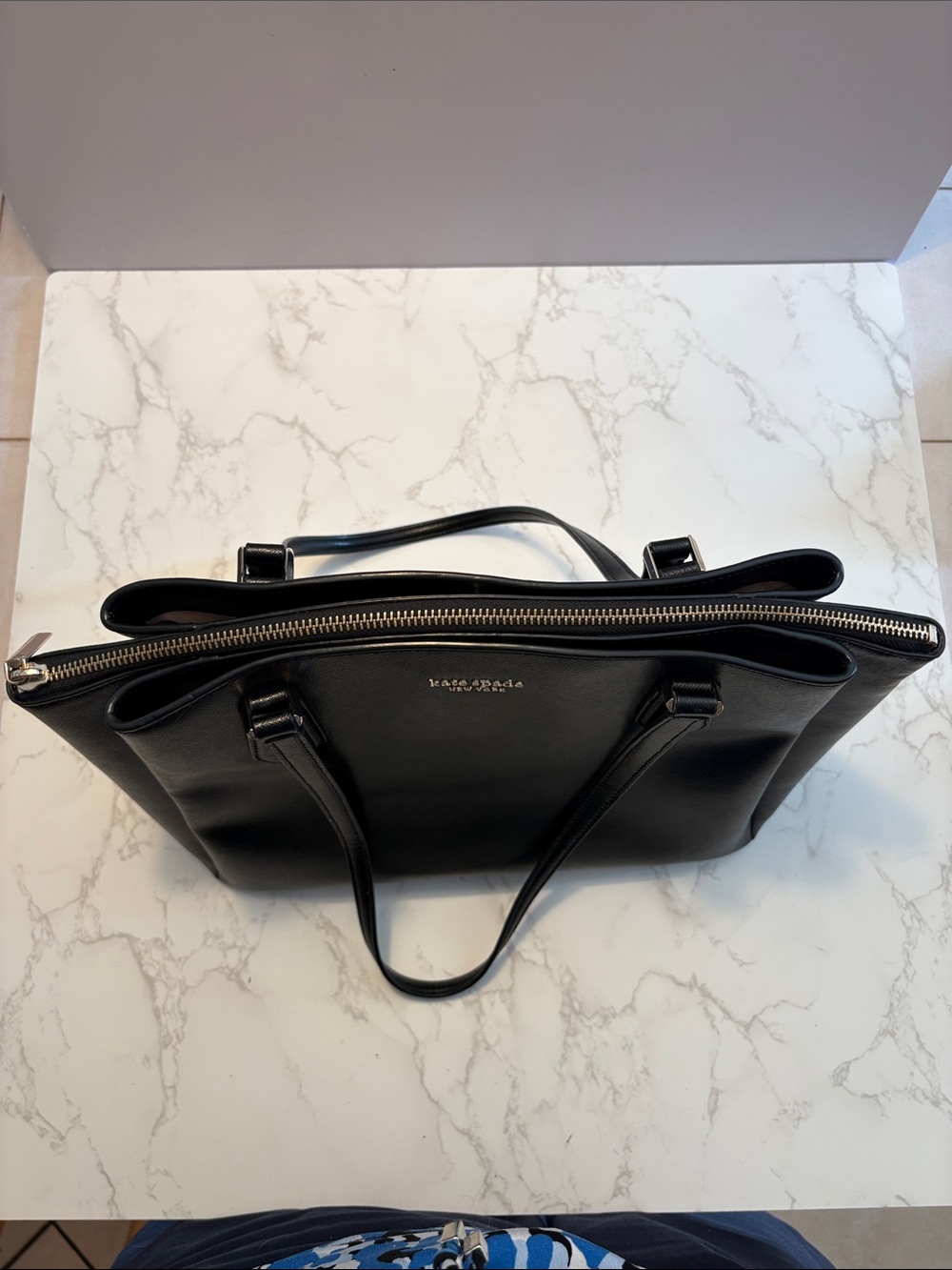 kate spade Black Leather purse bag  “booked large work tote bag” style Pxr00332 - Picture 3 of 15